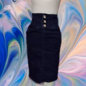 No Fuze Denim• Y2K High Waisted Denim Pencil Skirt